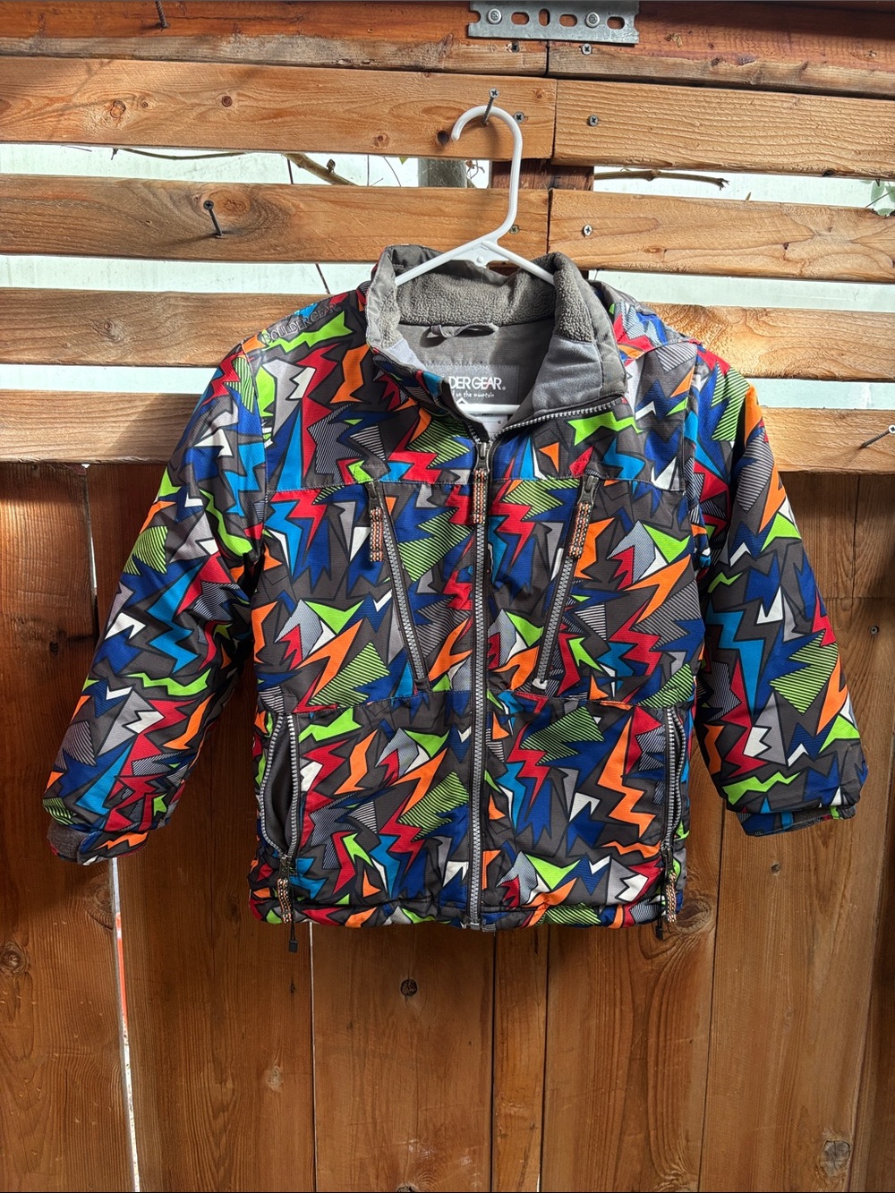 Boulder Gear Kids Multicolor Lightning-Print Puffer Coat